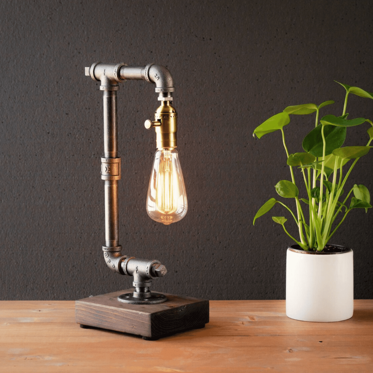 Table lamp-Desk lamp-Edison Steampunk lamp-Rustic home decor-Gift